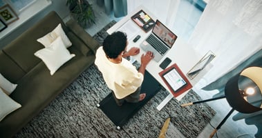 An employee working from home comfortably and flexibly