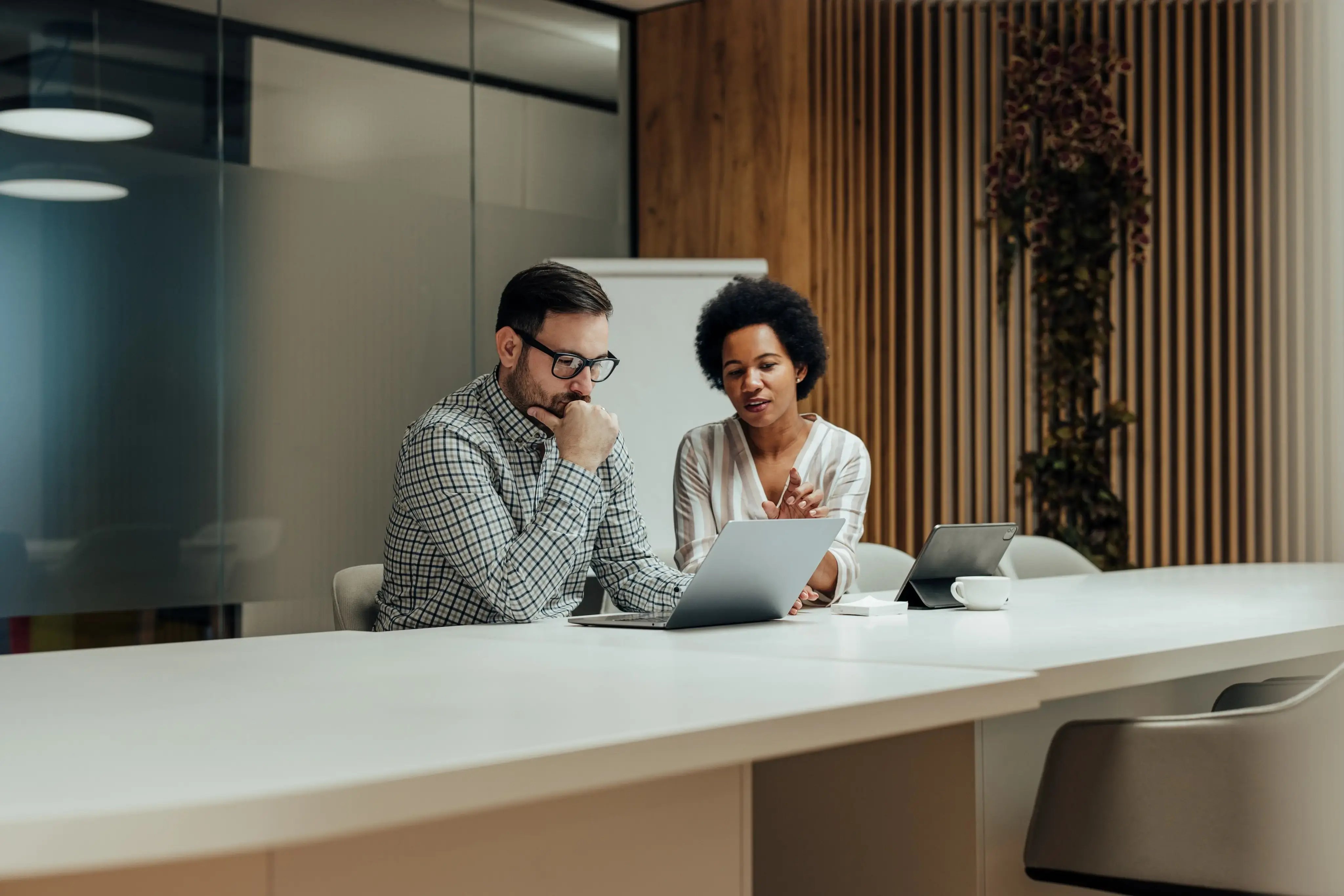 two people collaborating